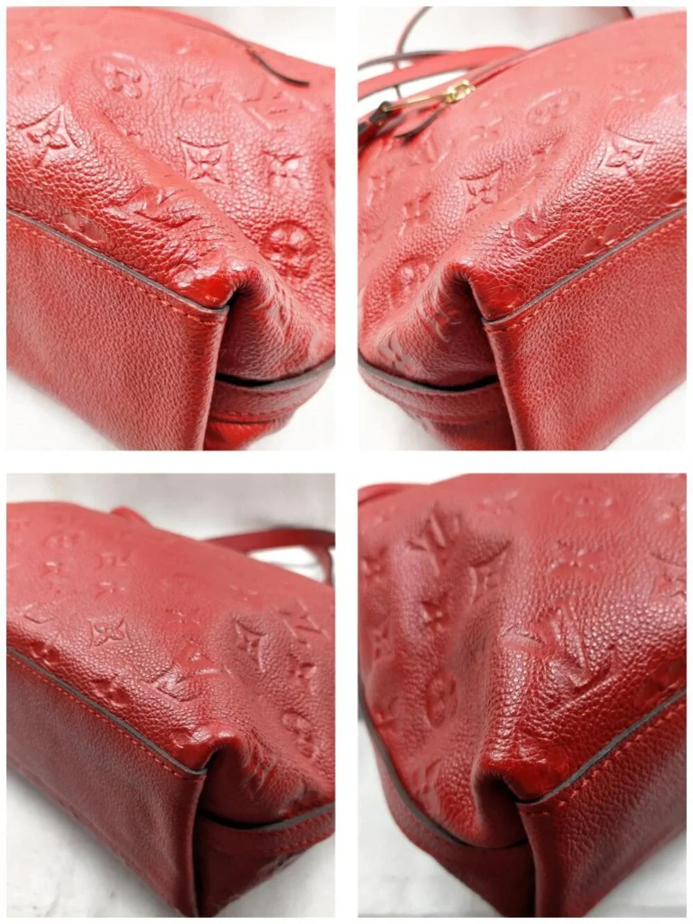Authentic Louis Vuitton Bastille PM Monogram Empreinte Leather Red Shoulder Bag